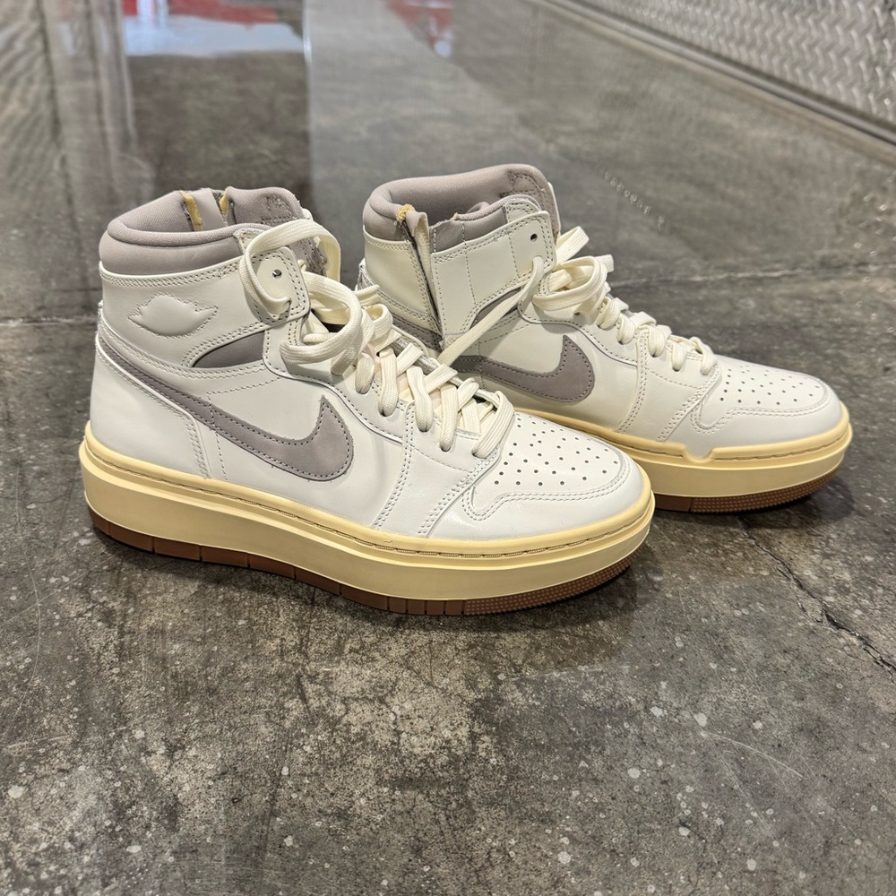 Nike Women’s High-Top Athletic Sneakers in White, Light Gray, Cream, Brown